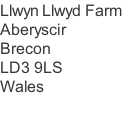 Llwyn Llwyd Farm  Aberyscir Brecon LD3 9LS Wales